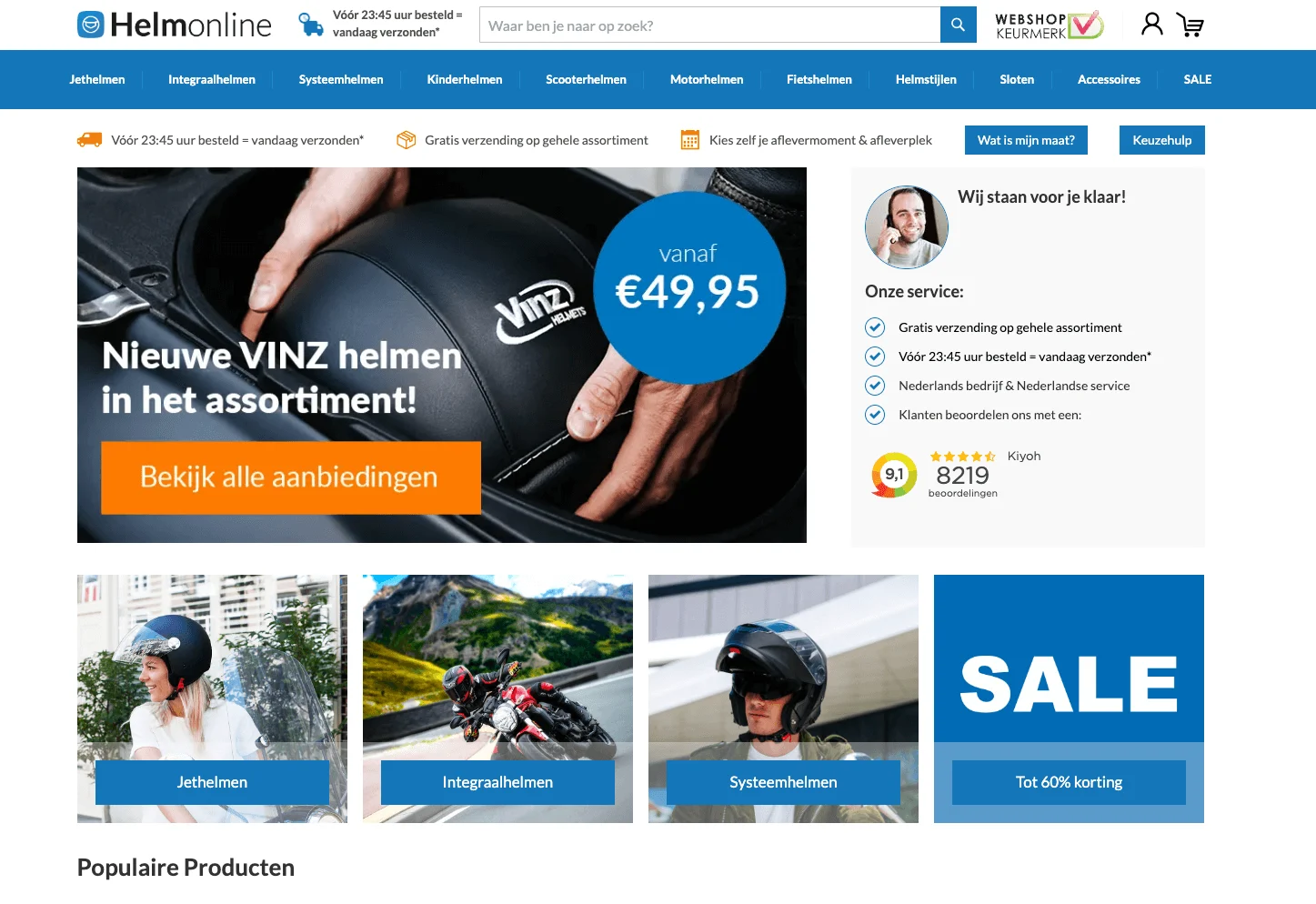 Screenshot van Helmonline
