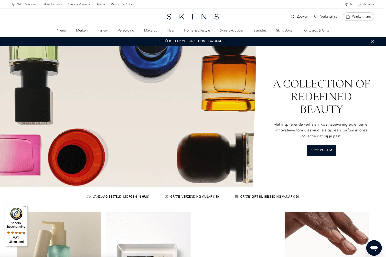 Screenshot van Skins