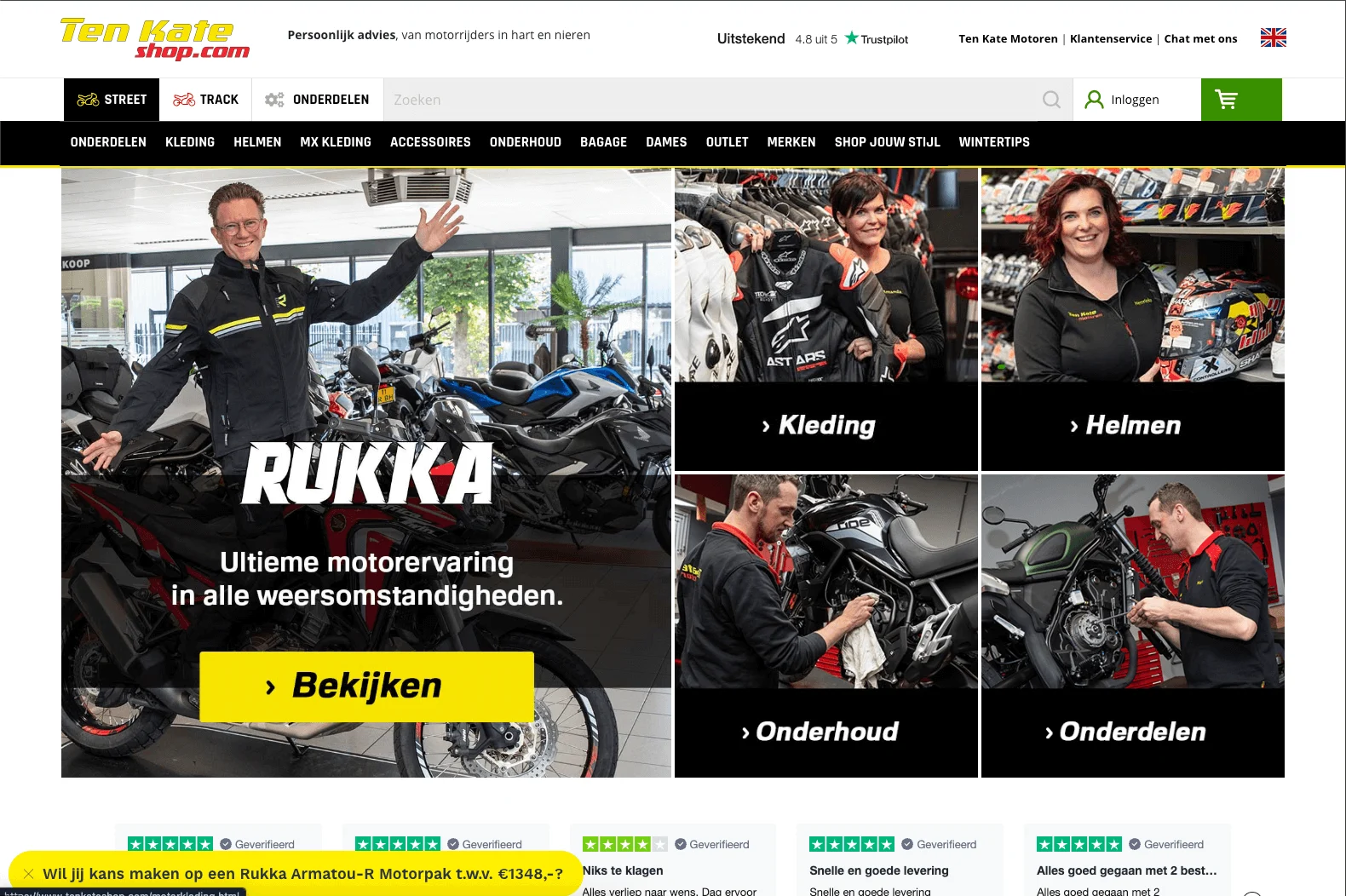 Screenshot van TenKateShop